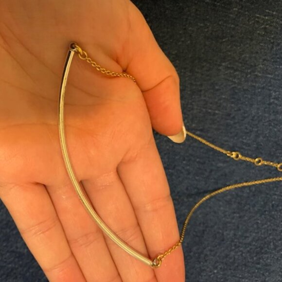 J.Crew Two-Tone Mixed Metal Bar Necklace - Picture 3 of 5